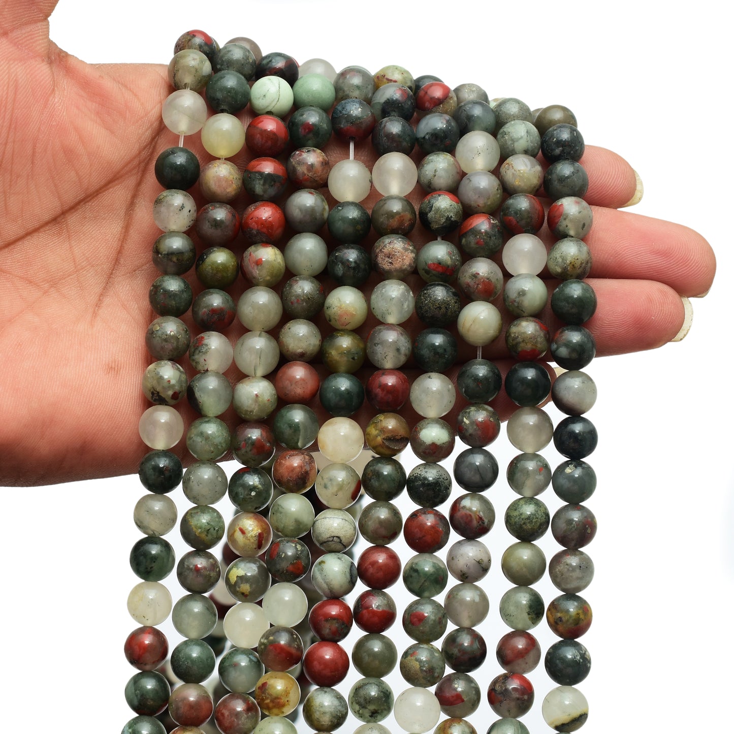 Kamal Gems | Bloodstone Gemstone Bead Strand, 15"