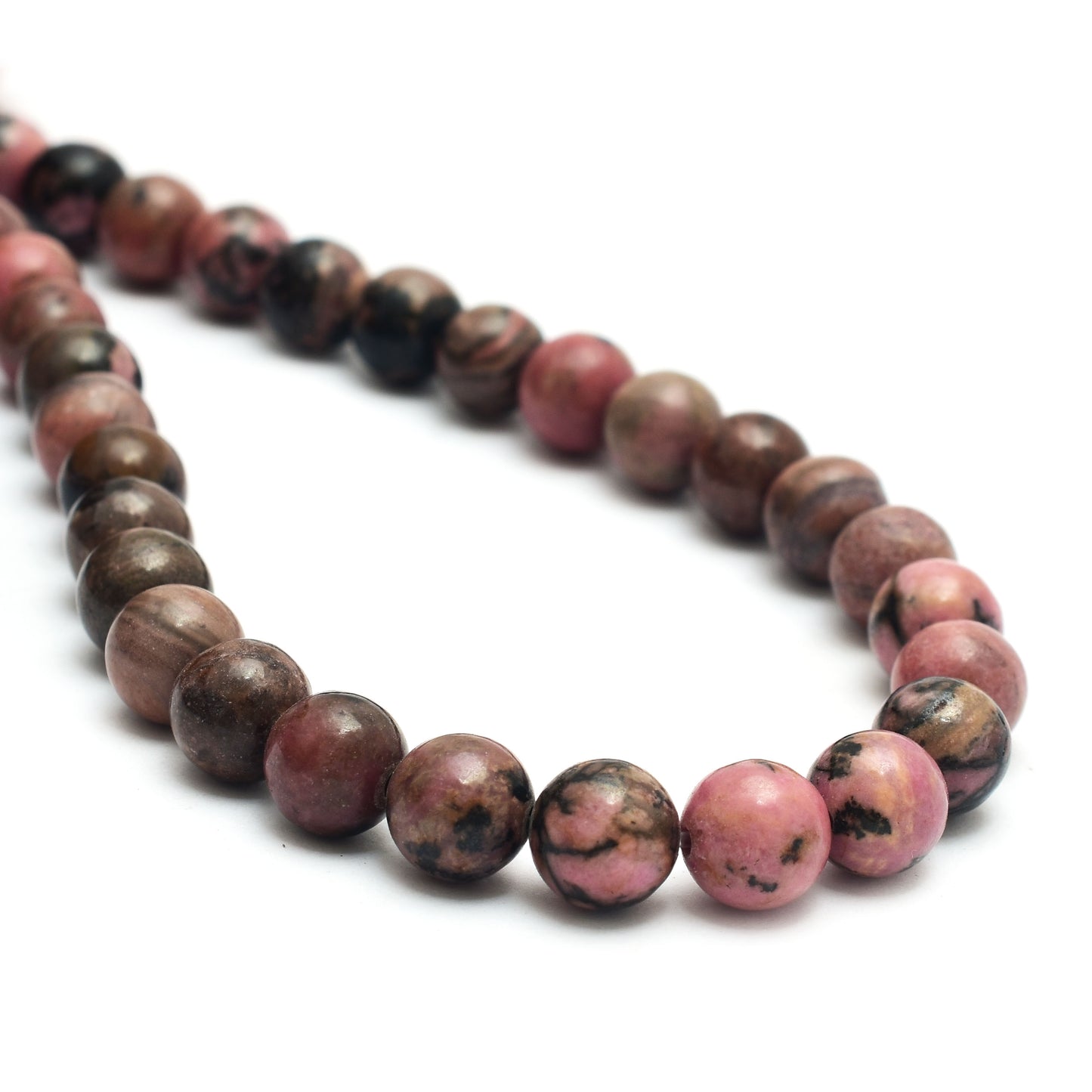 Kamal Gems | Black Rhodonite Gemstone Beads Strand, 15"