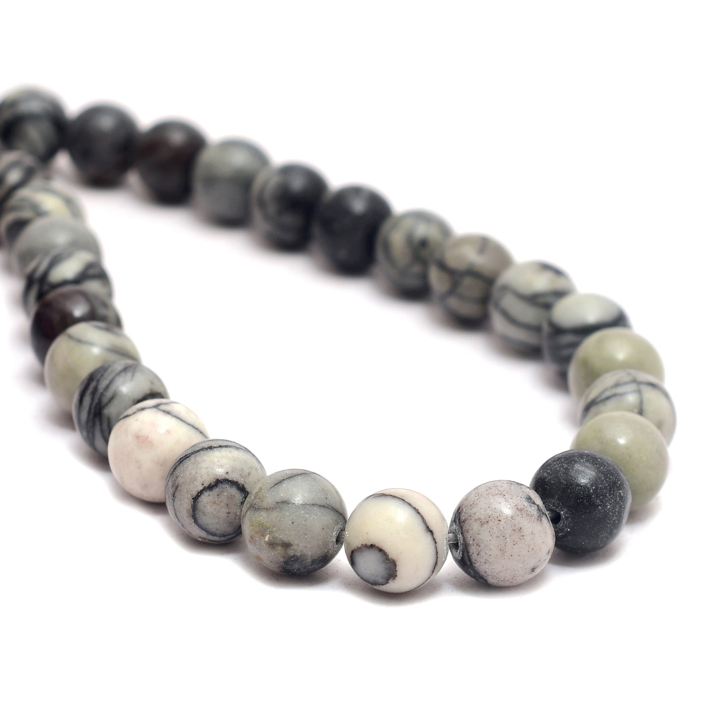 Kamal Gems | Web Jasper Gemstone Bead Strand, 15"