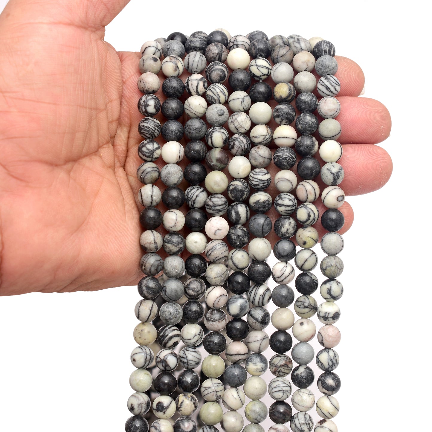 Kamal Gems | Web Jasper Gemstone Bead Strand, 15"