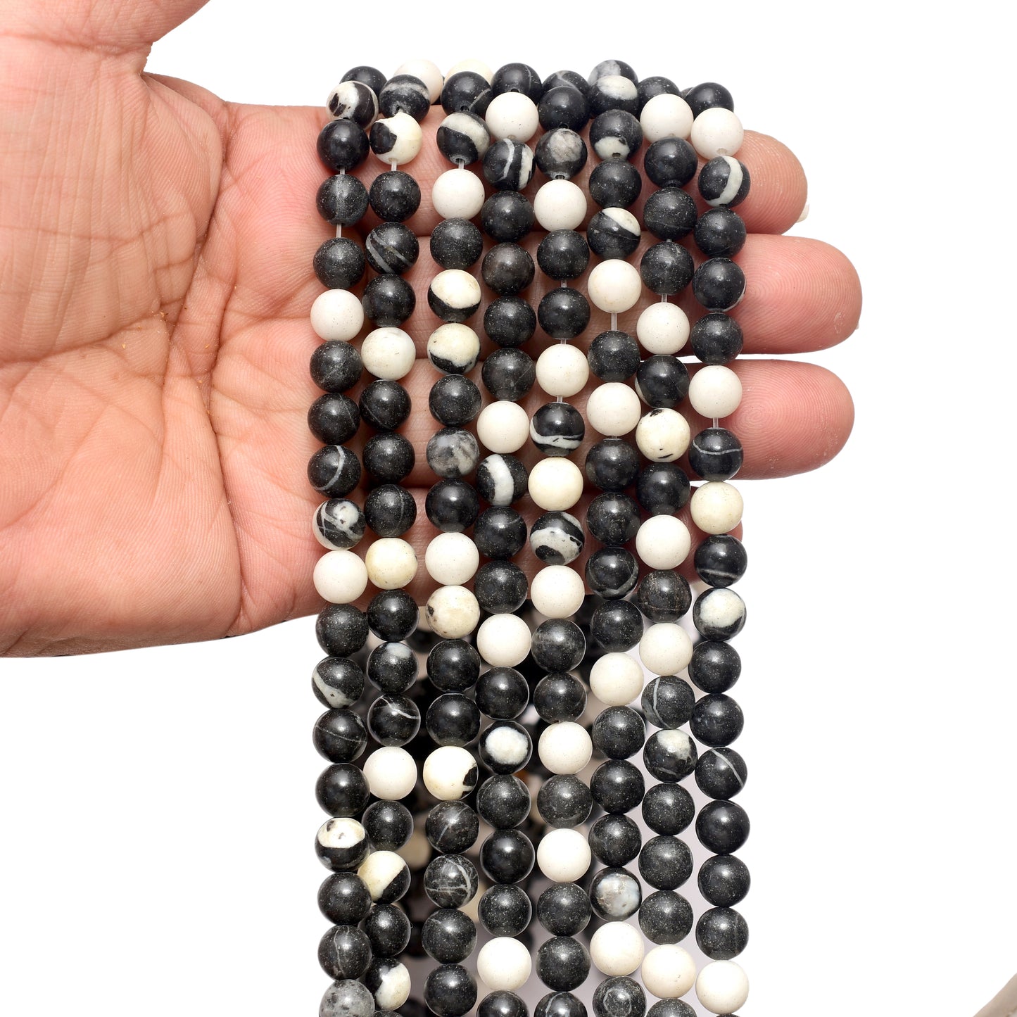 Kamal Gems | Zebra Jasper Gemstone Beads Strand, 15"