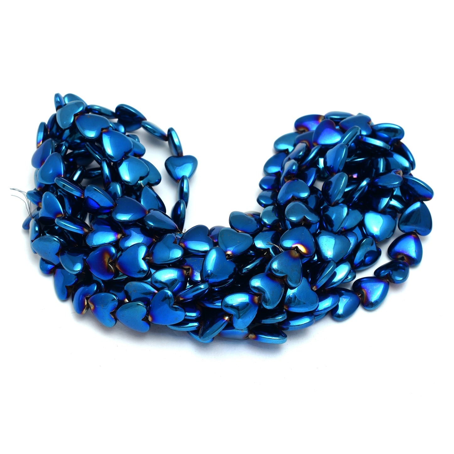 Kamal Gems | Heart-Shaped Hematite Beads Strand, 15"