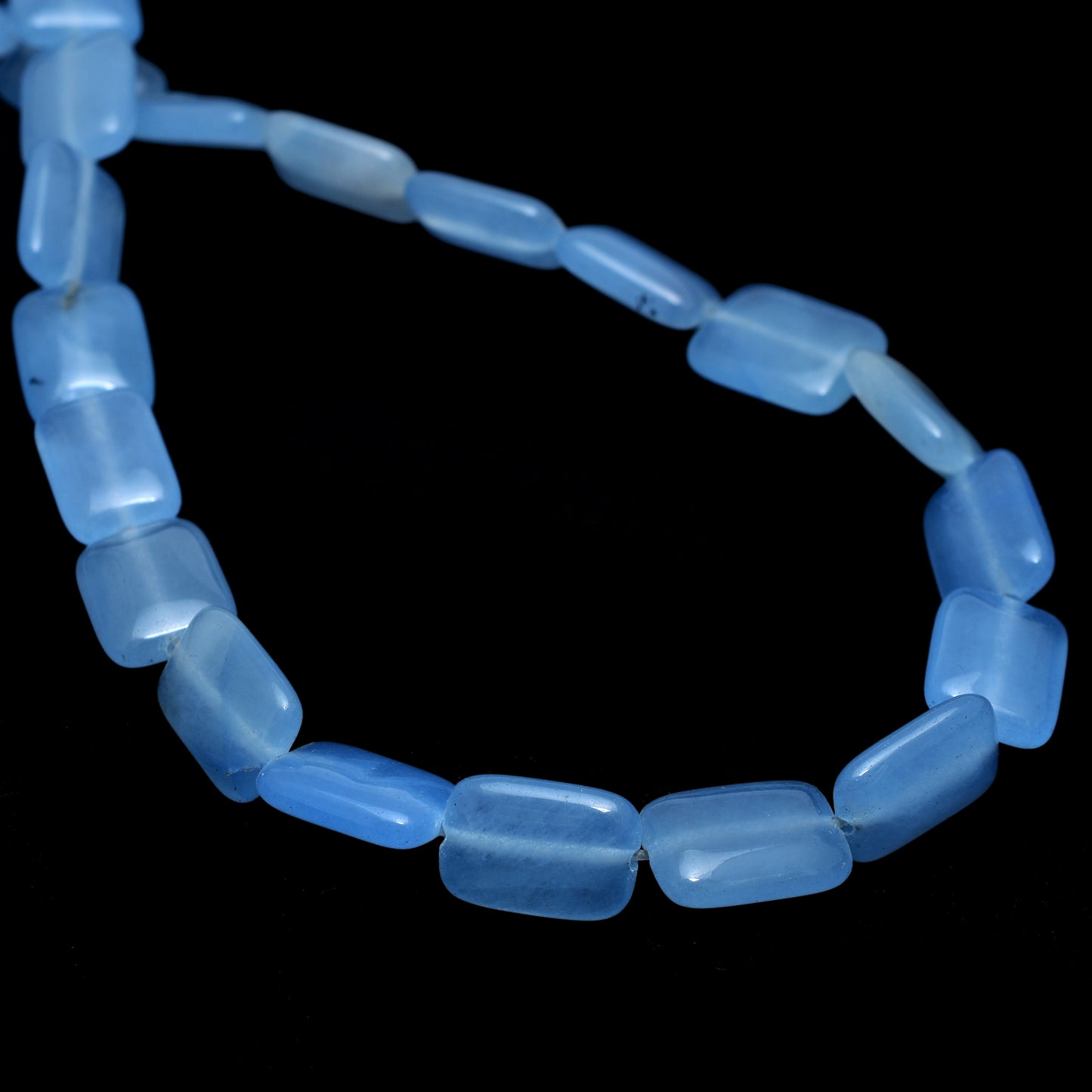 Kamal Gems | Blue Rectangular-Shaped Onyx Beads, 15"