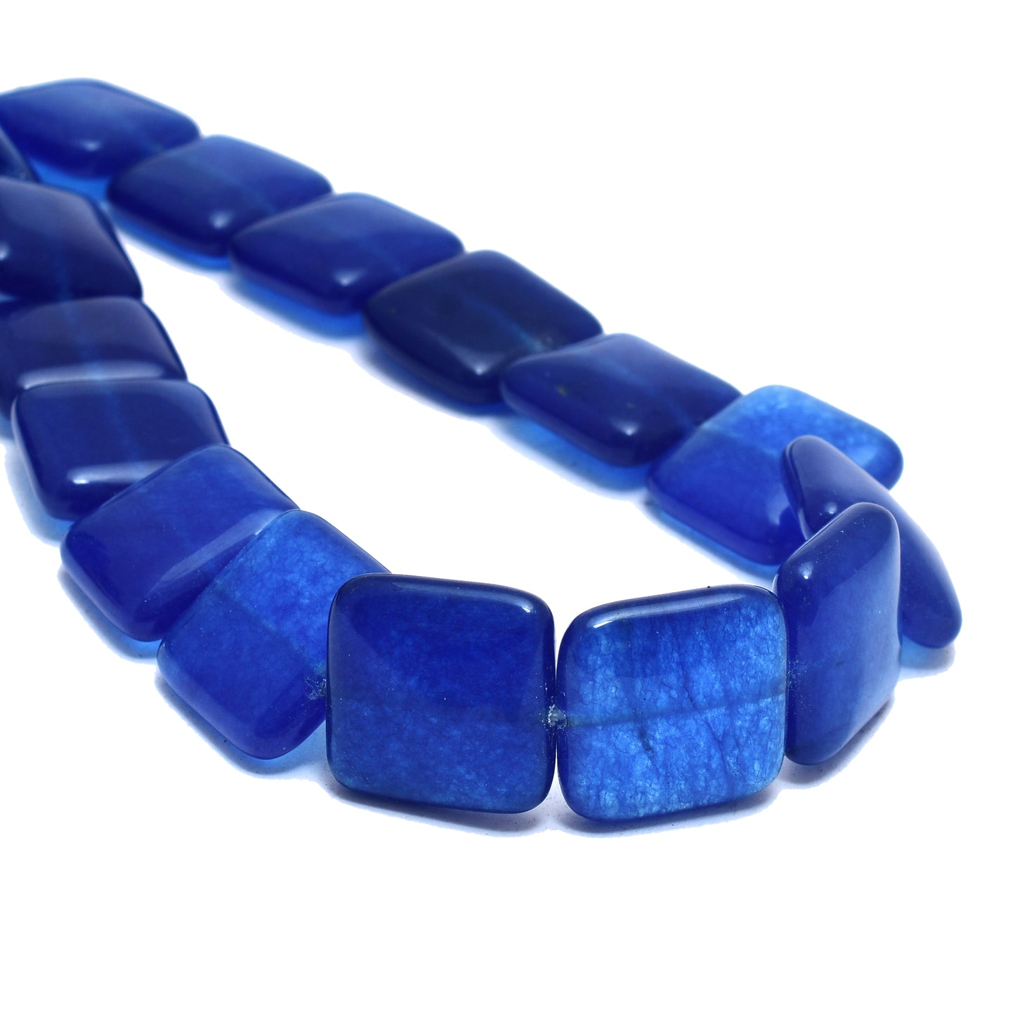 Kamal Gems | Dark Blue Square-Shaped Onyx Beads, 15"