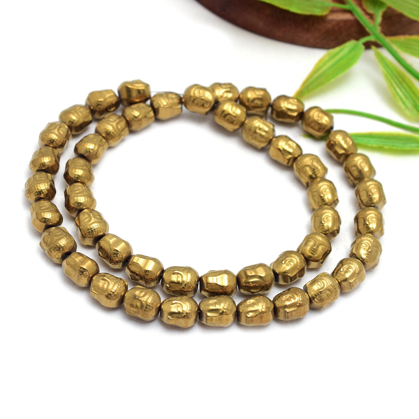 Kamal Gems | Buddha Hematite Beads Strand, 15"