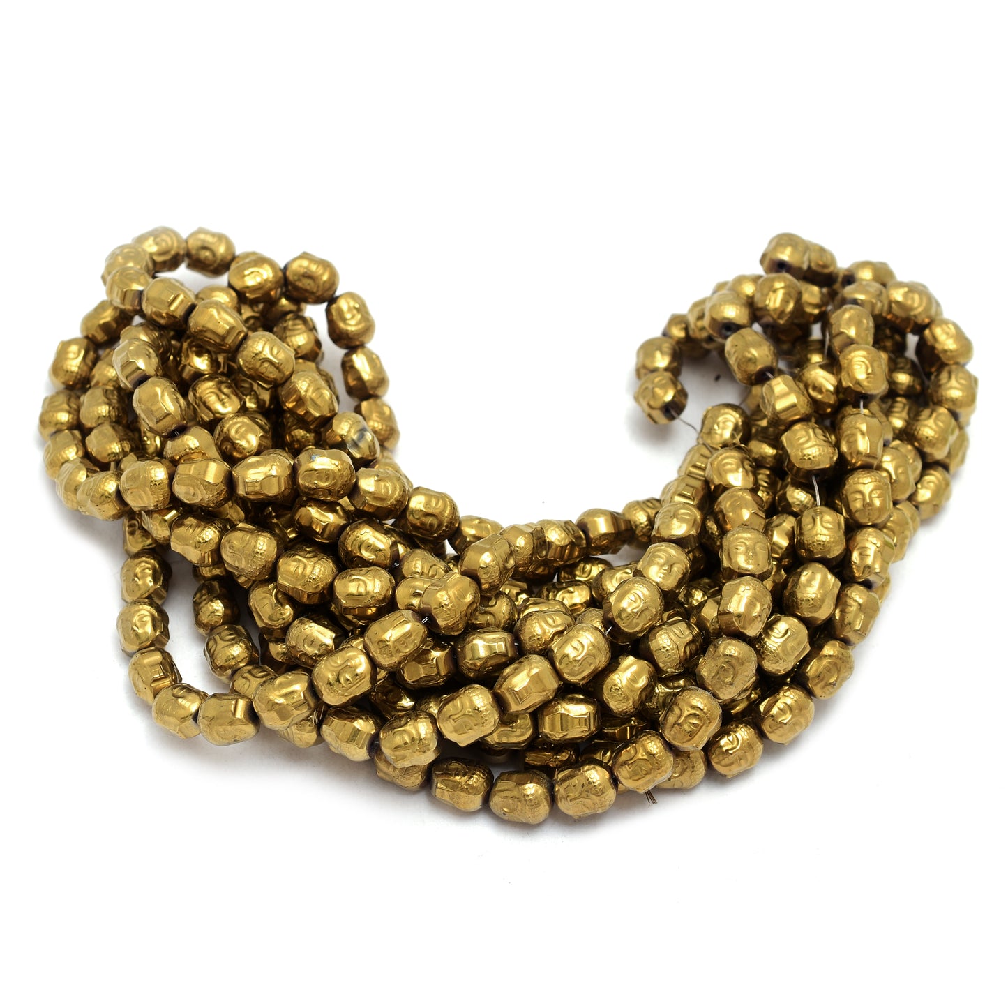 Kamal Gems | Buddha Hematite Beads Strand, 15"