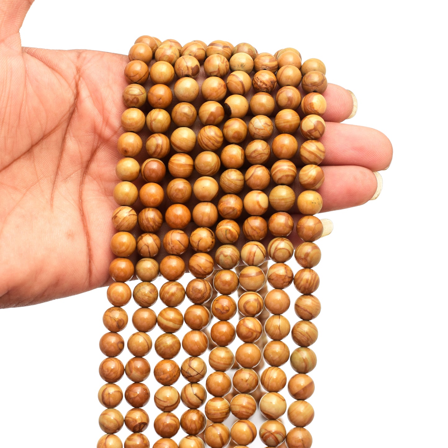 Kamal Gems | Camel Jasper Gemstone Bead Strand, 15"