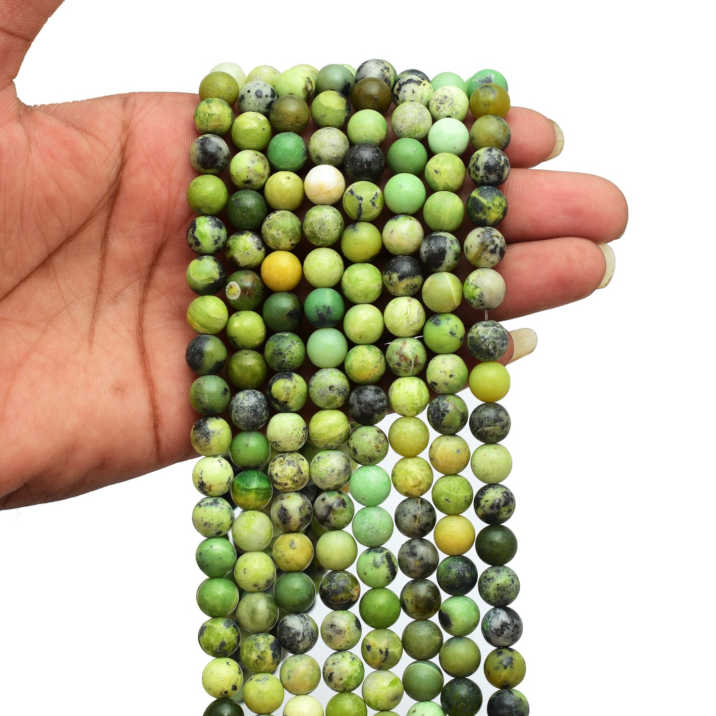 Kamal Gems| Chrysoprase Gemstone Beads Strand, 15"