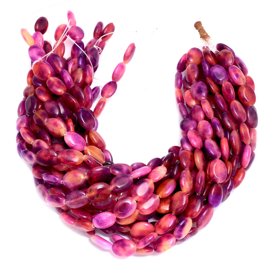 Kamal Gems | Multi-Purple Oval-Shaped Beads, 15"