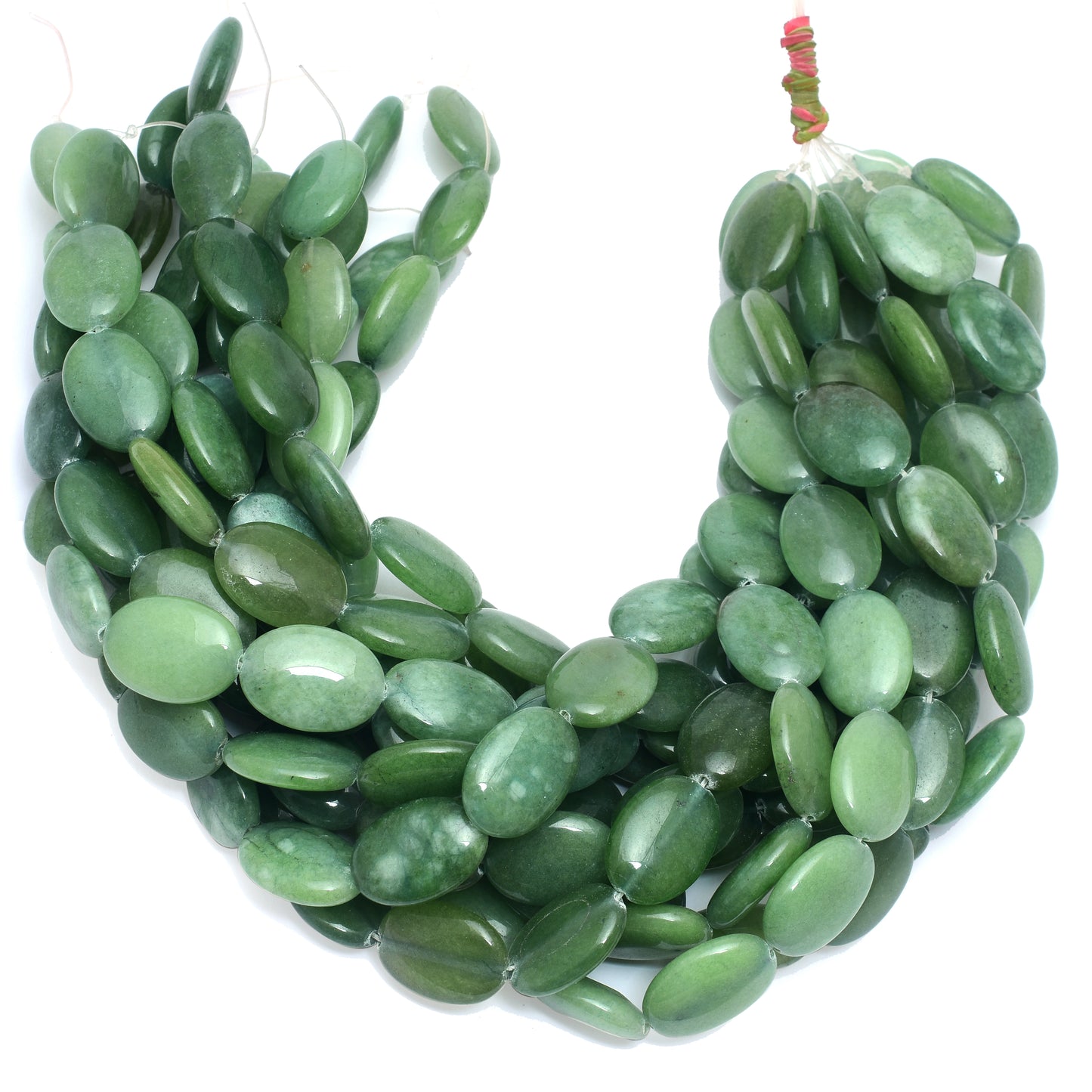 Kamal Gems | Hunter Green Oval-Shaped Onyx Beads, 15"