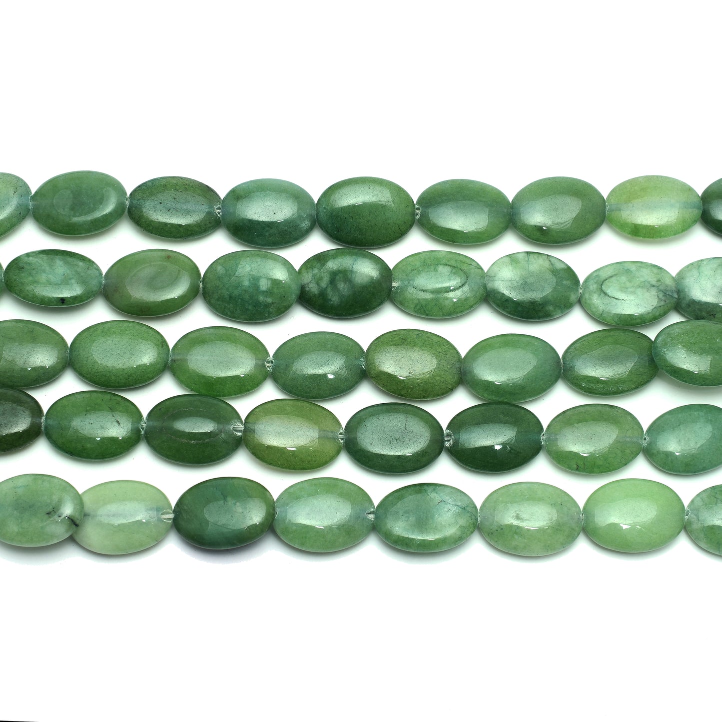 Kamal Gems | Hunter Green Oval-Shaped Onyx Beads, 15"