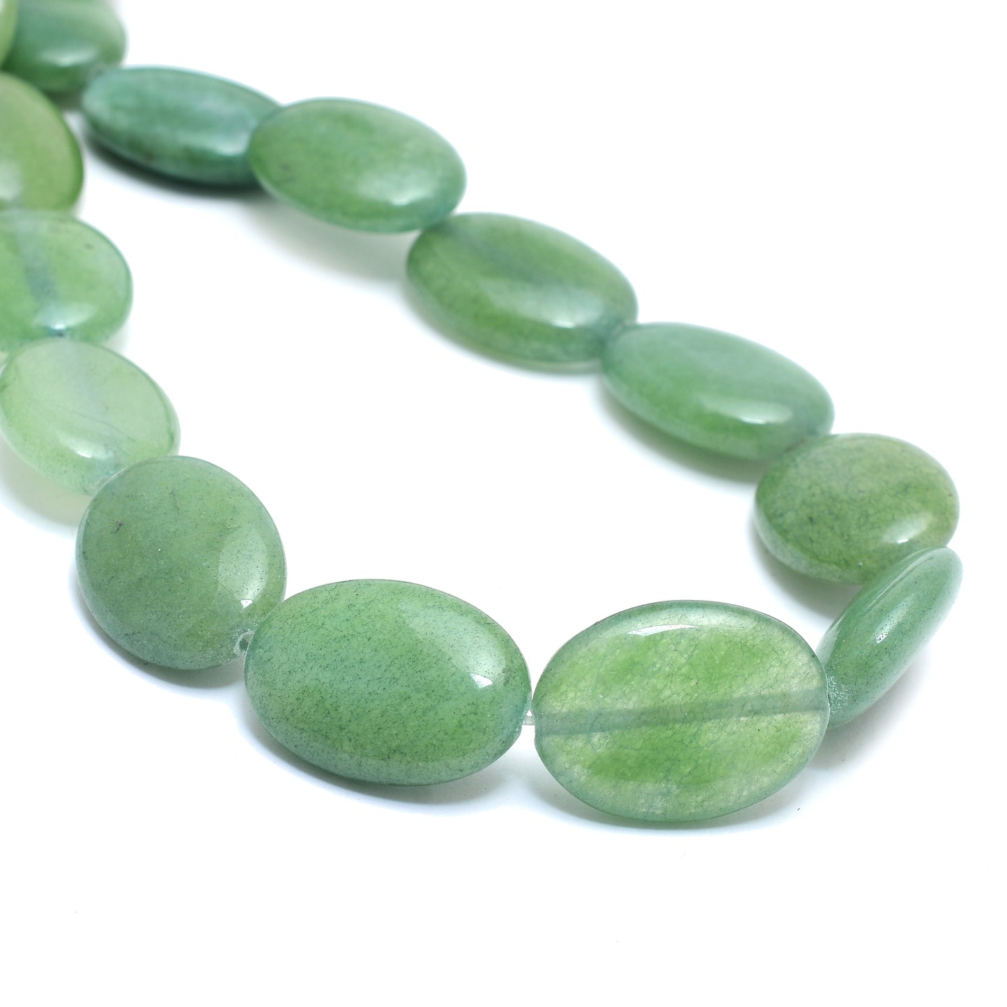 Kamal Gems | Hunter Green Oval-Shaped Onyx Beads, 15"