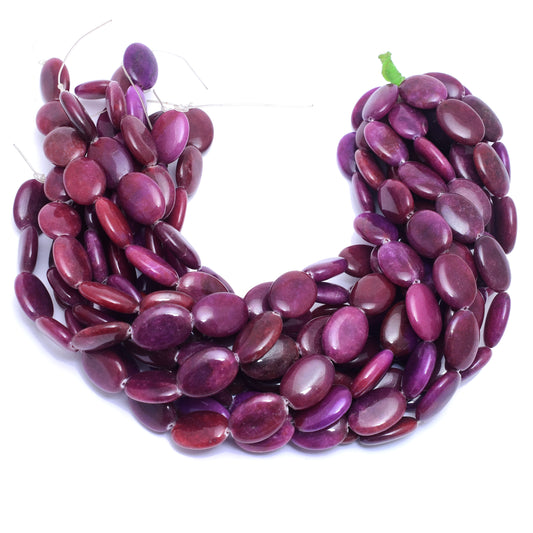 Kamal Gems | Multi-Purple Oval-Shaped Beads, 15"