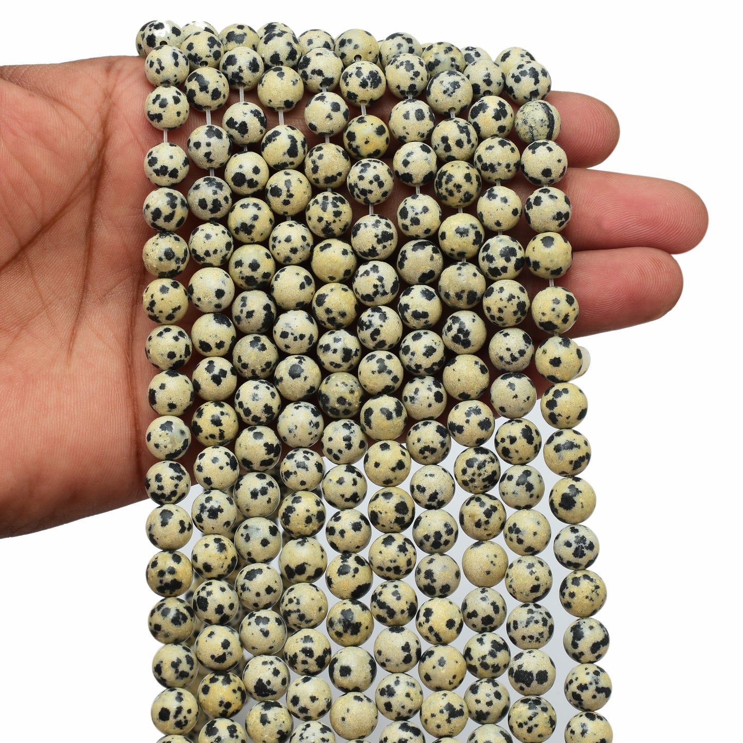 Kamal Gems | Dalmatian Gemstone Bead Strand, 15"