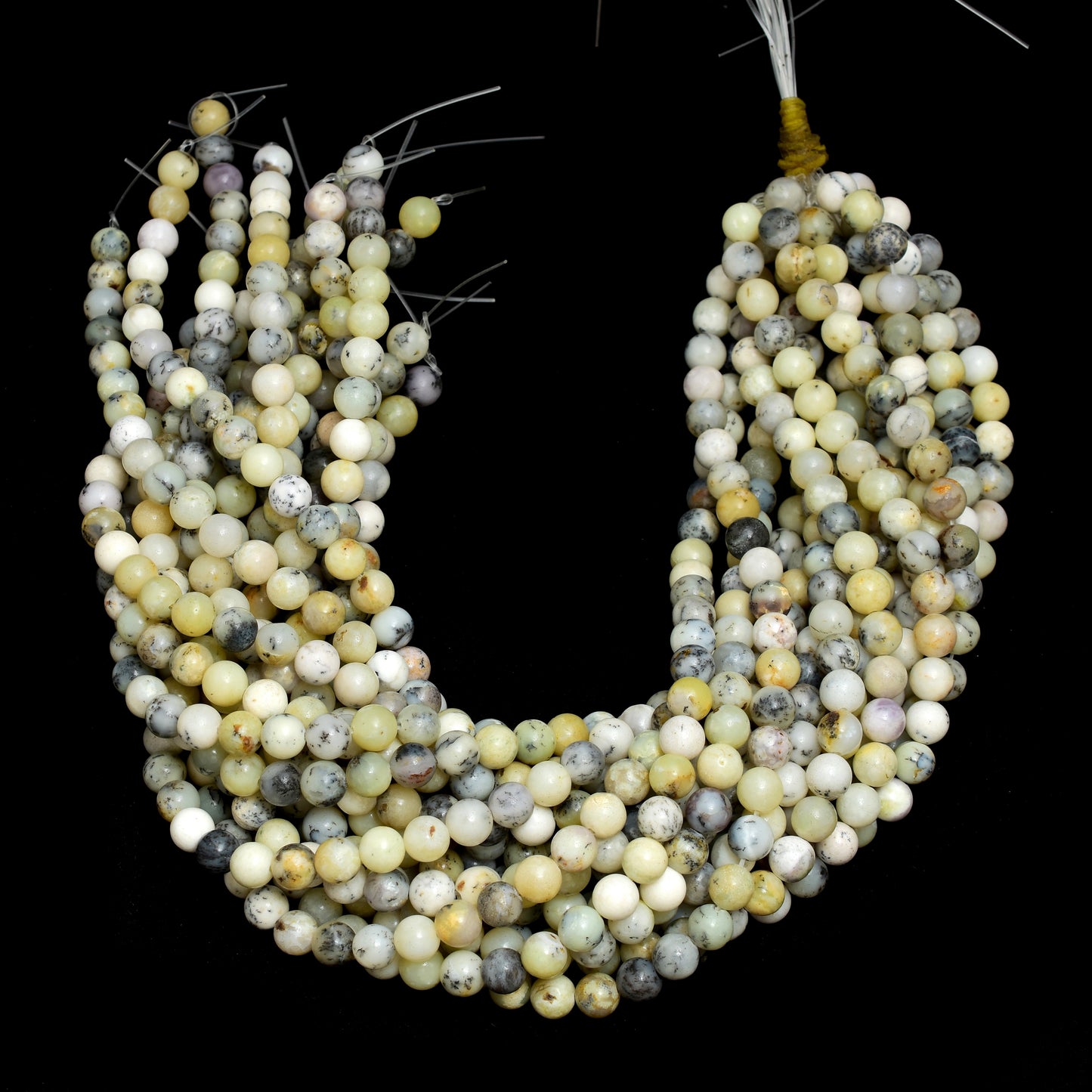 Kamal Gems| Dendritic Opal Gemstone Beads Strand, 15"