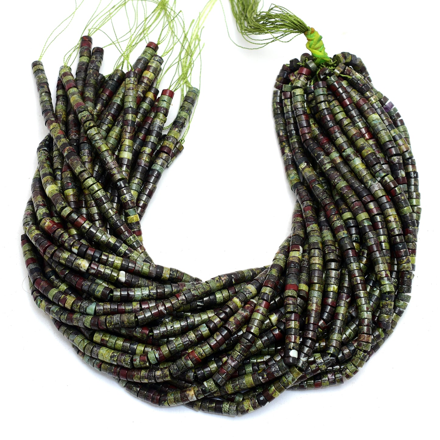 Kamal Gems | Dragon Bloodstone Tyree-Shaped Beads, 15"