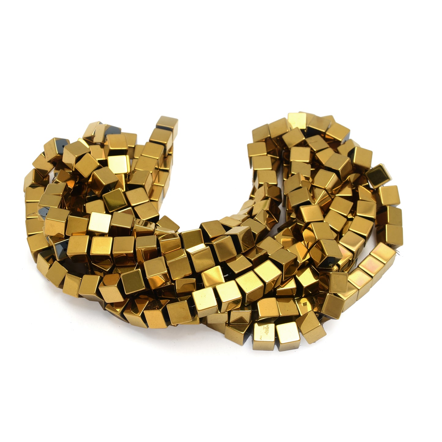 Kamal Gems | Cube-Shaped Hematite Beads Strand