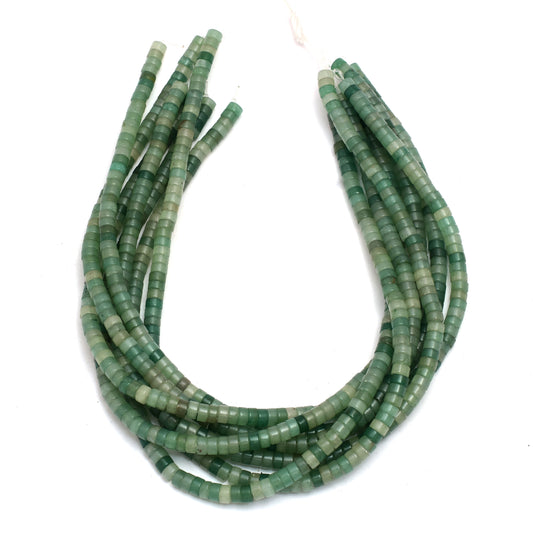 Kamal Gems |Green Aventurine Tyree-Shaped Beads Strand, 15"