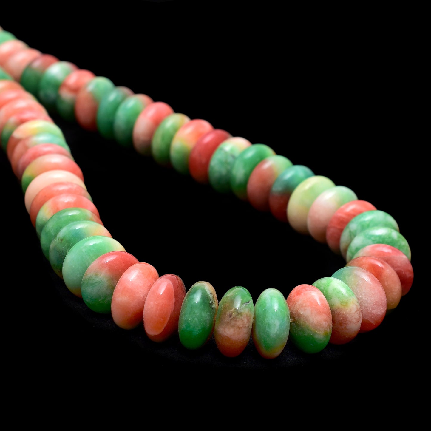 Kamal Gems | Greenish-Orange Rondelle Onyx Beads, 15"