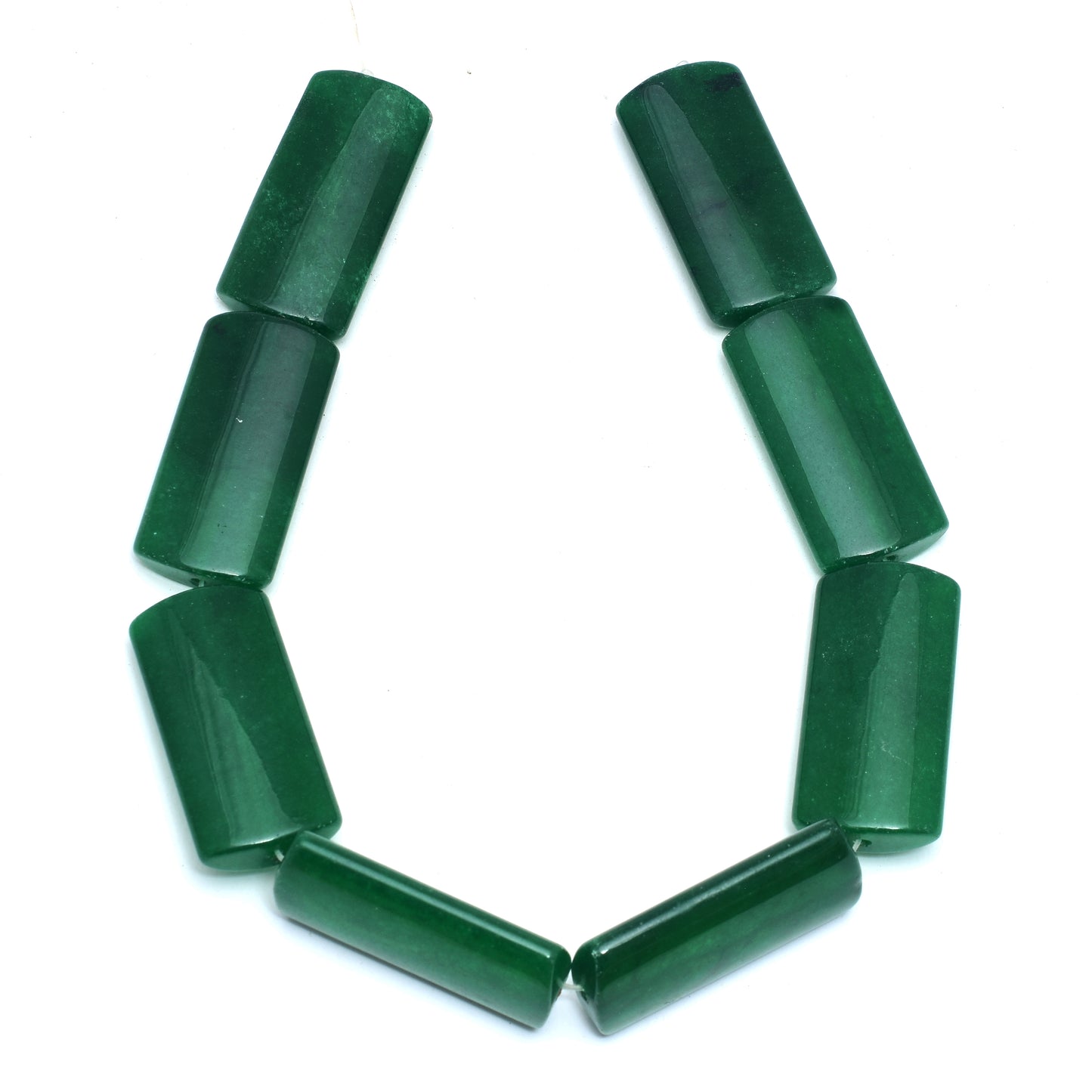 Kamal Gems | Green Rectangular-Shaped Onyx Beads, 15"