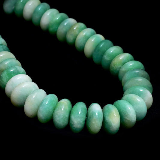 Kamal Gems | Green Rondelle Onyx Beads, 15"