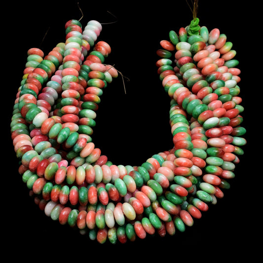 Kamal Gems | Greenish-Orange Rondelle Onyx Beads, 15"