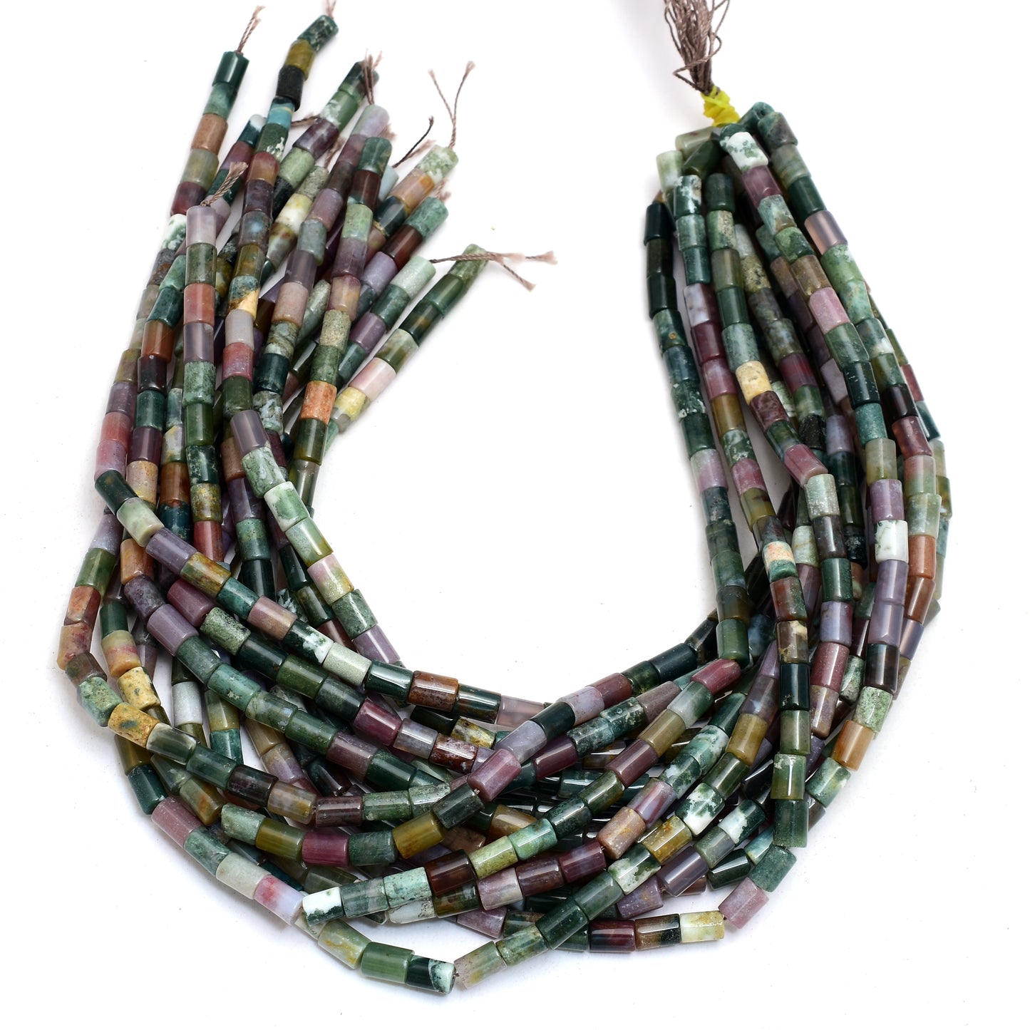 Kamal Gems | Indian Agate Tube-Shaped Gemstone Beads, 15"