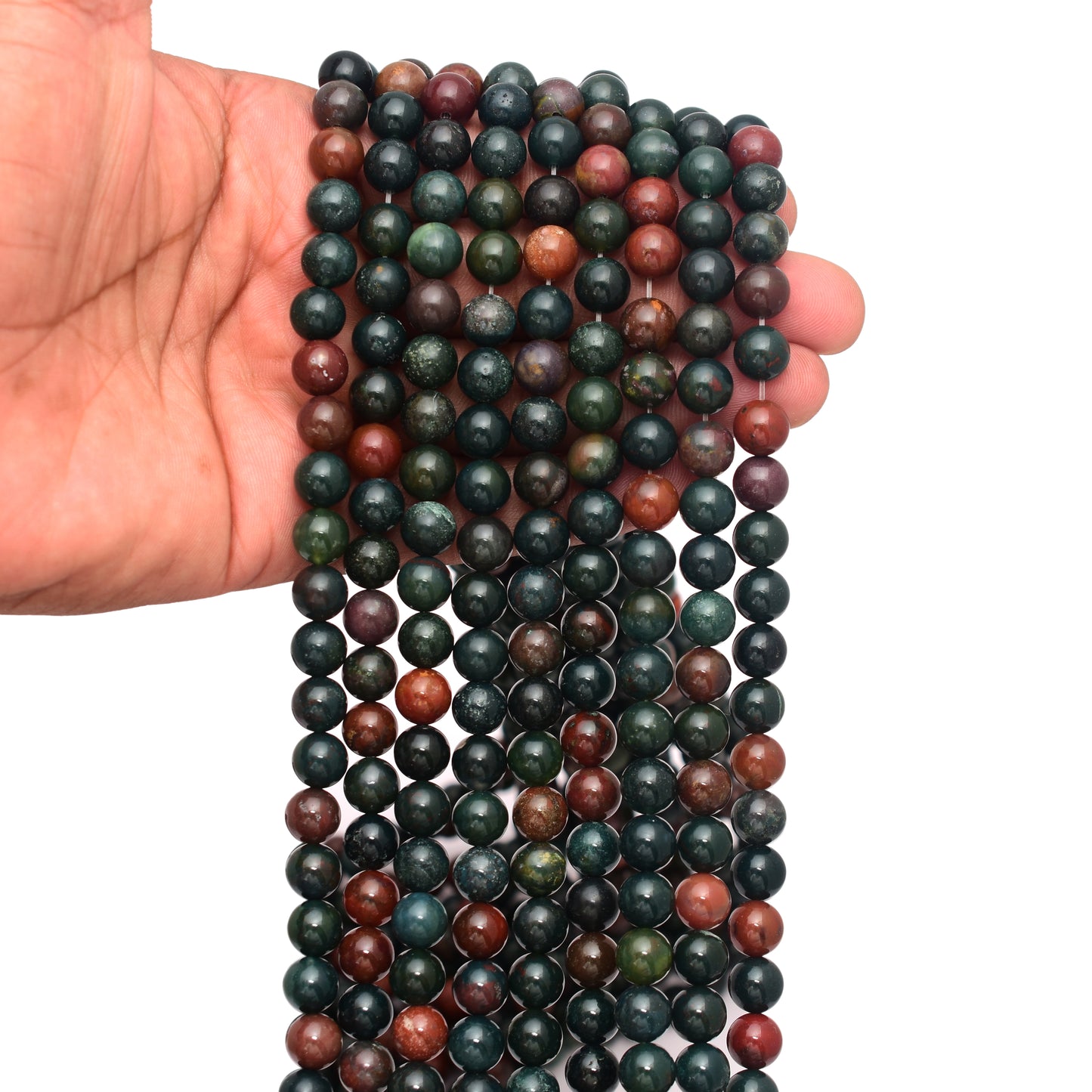 Kamal Gems | Bloodstone Gemstone Bead Strand, 15"