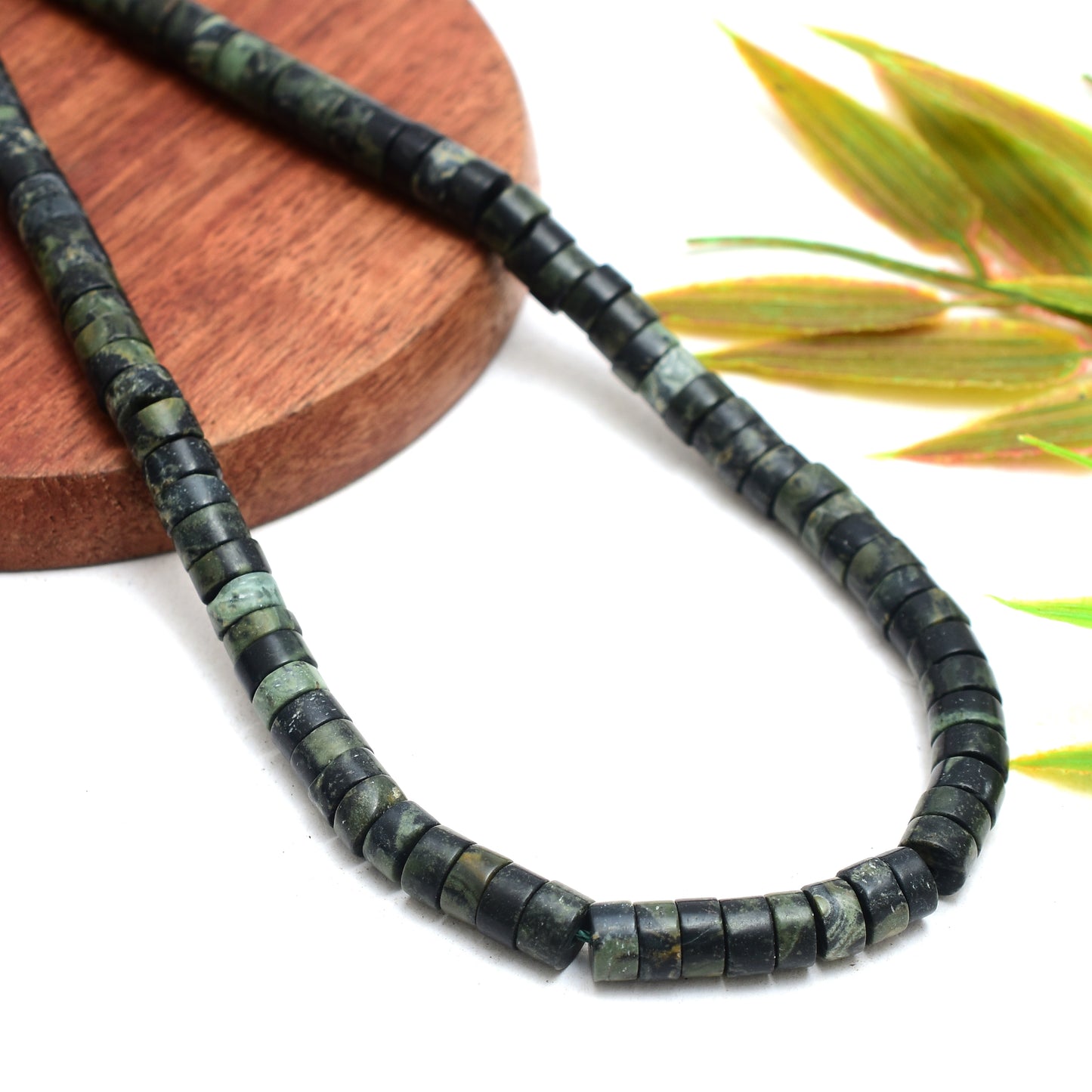 Kamal Gems | Kambaba Jasper Tyree-Shaped Gemstone Beads, 15"