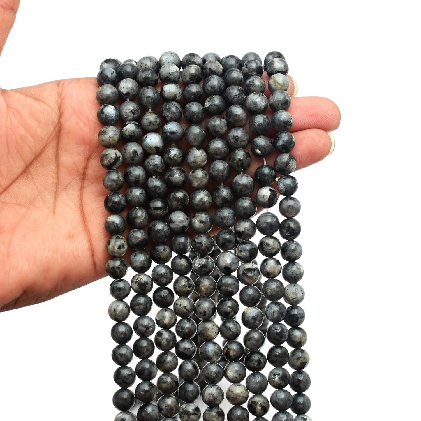 Kamal Gems | Larvikite Gemstone Bead Strand, 15"