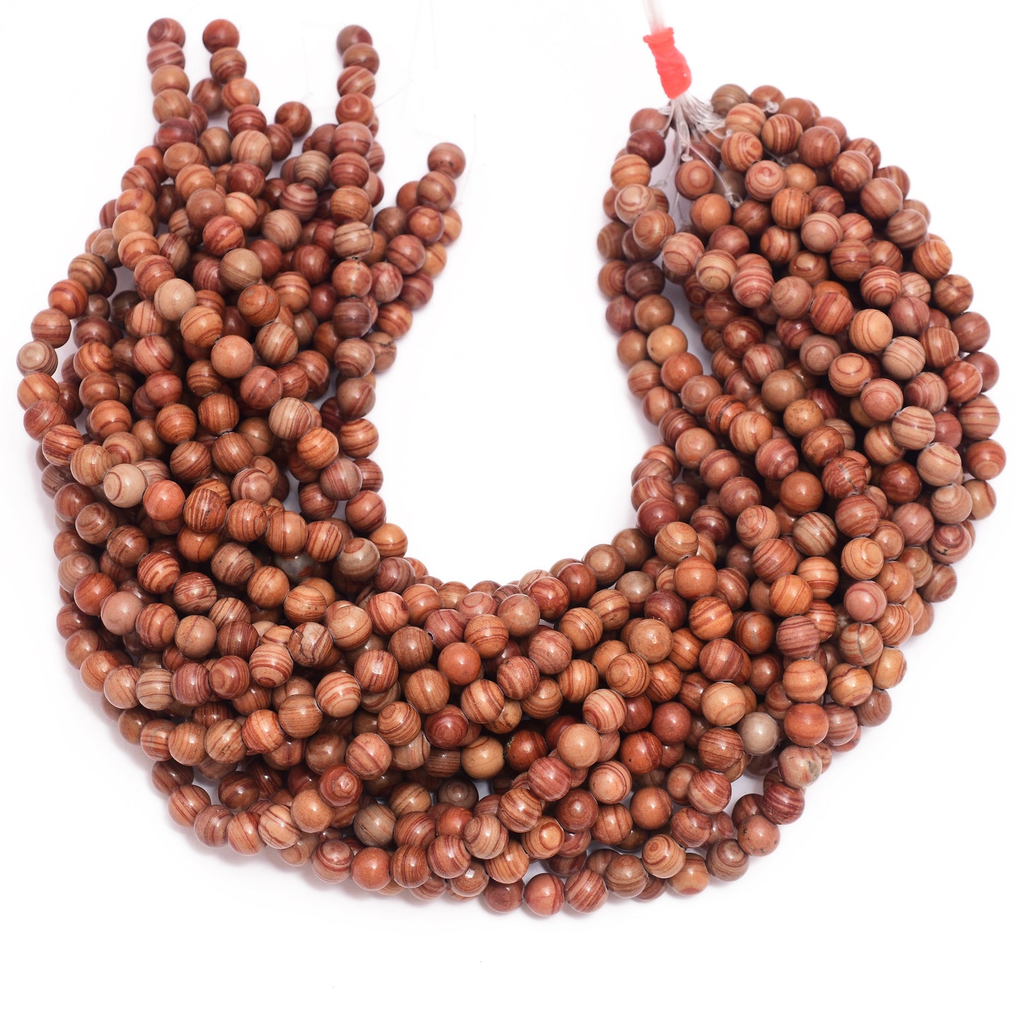 Kamal Gems | Red Line Jasper Gemstone Beads Strand, 15"