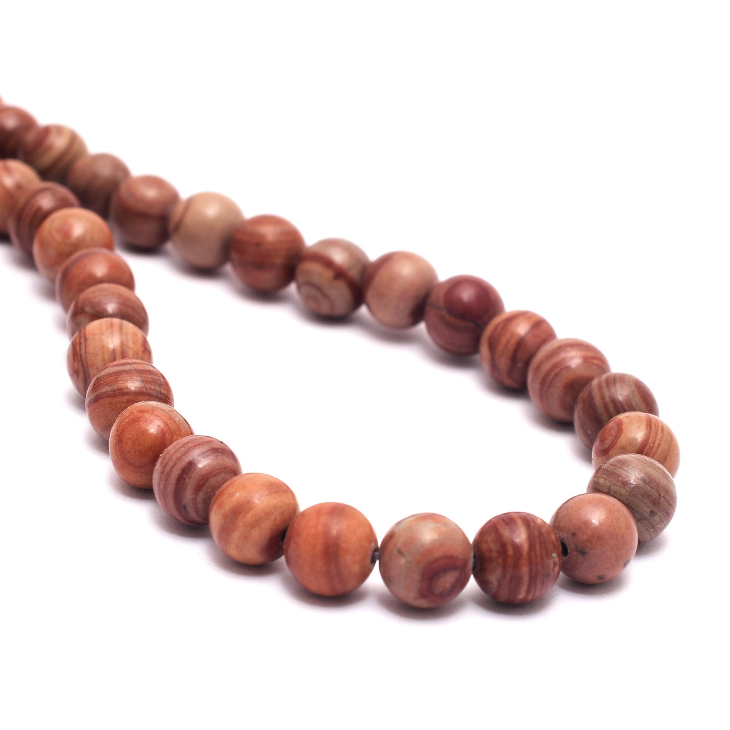 Kamal Gems | Red Line Jasper Gemstone Beads Strand, 15"