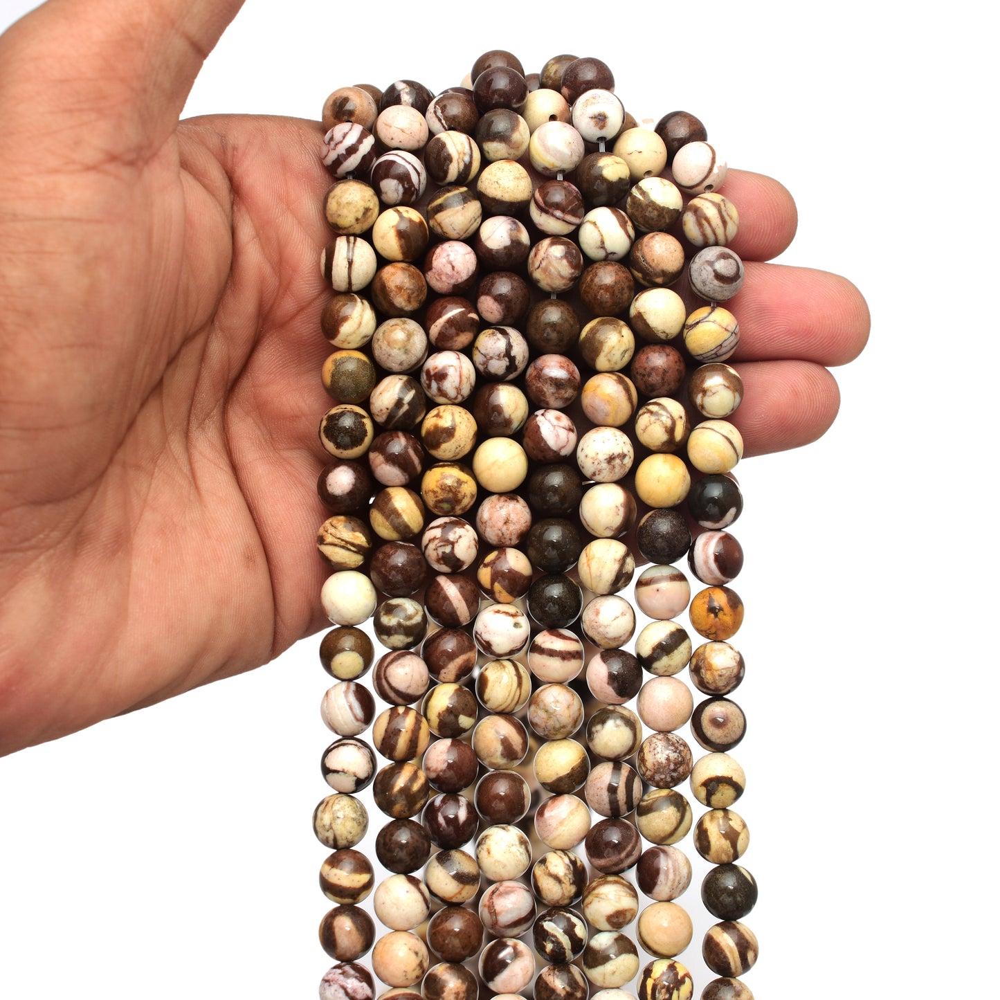 Kamal Gems | Peanut Jasper Beads Strand, 15"