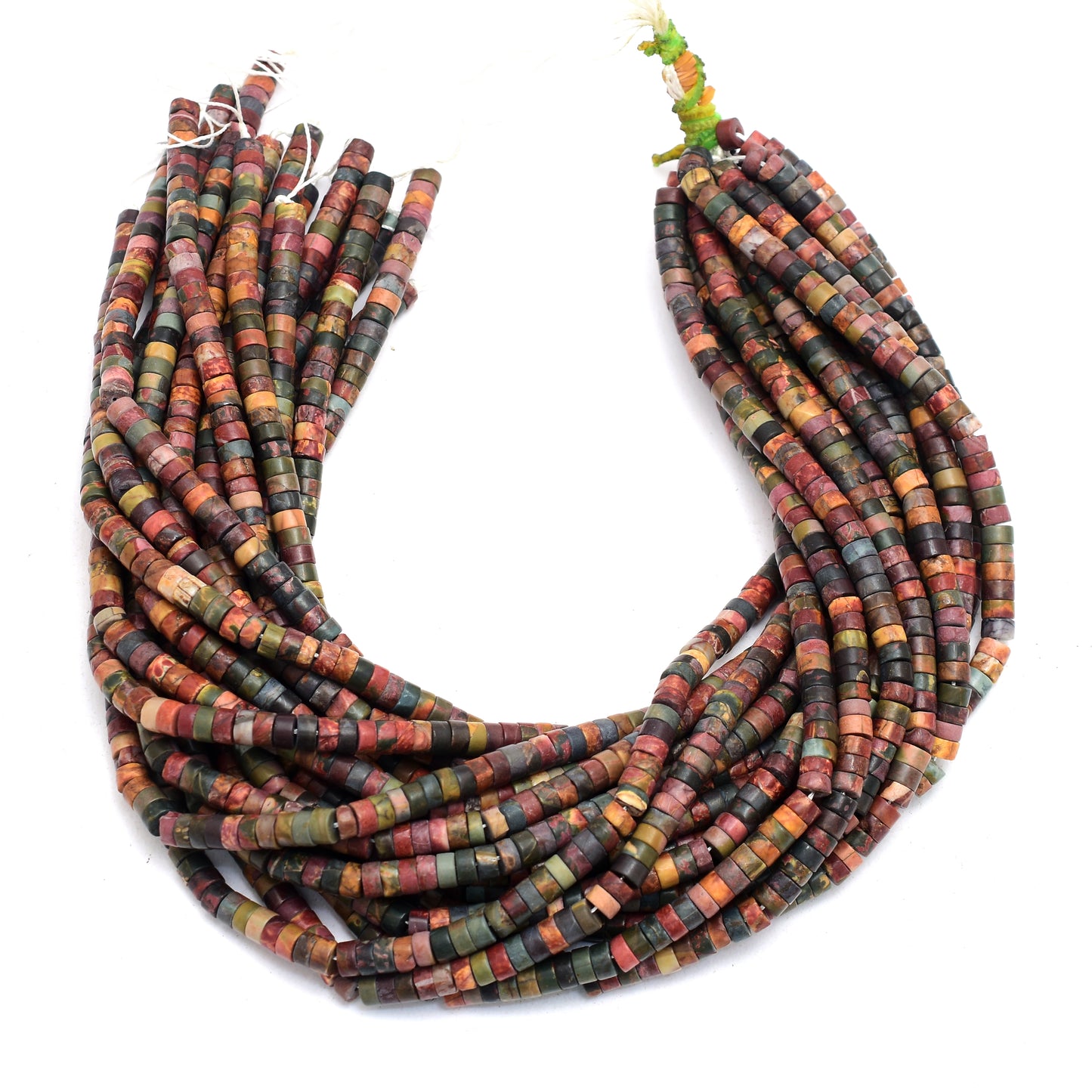 Kamal Gems | Picasso Jasper Tyree-Shaped Beads Strand, 15"