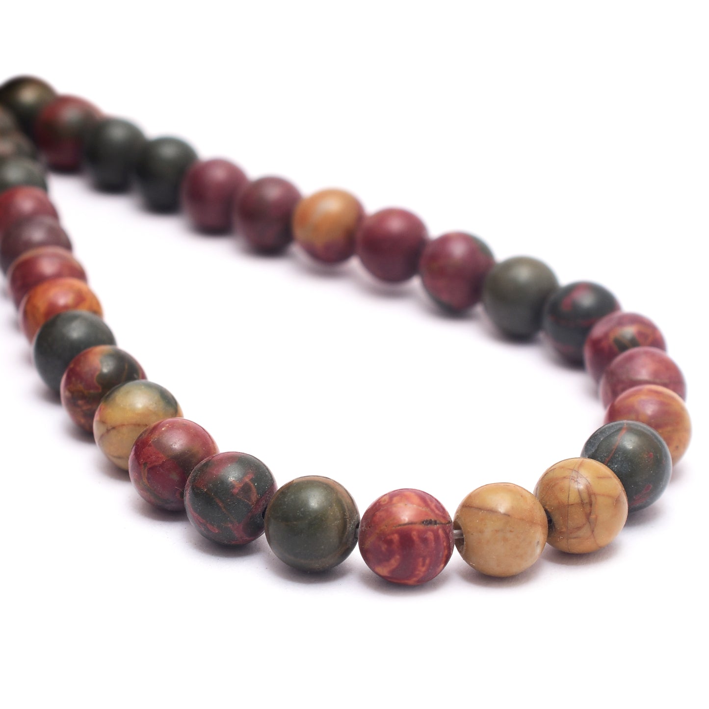 Kamal Gems | Picasso Jasper Gemstone Beads Strand, 15"