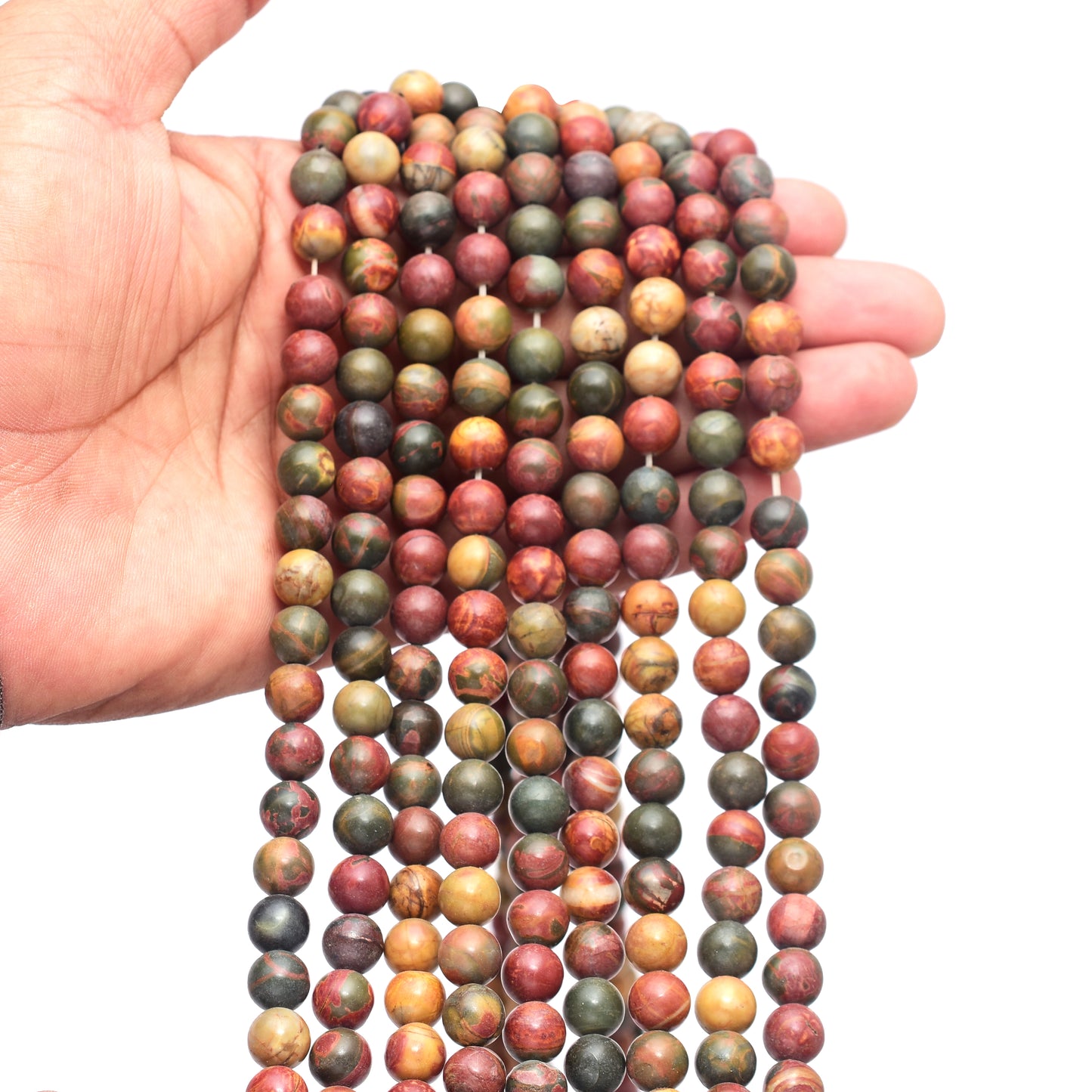 Kamal Gems | Picasso Jasper Gemstone Beads Strand, 15"