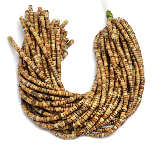 Kamal Gems | Picture Jasper Tyree-Shaped Gemstone Beads Strand, 15"