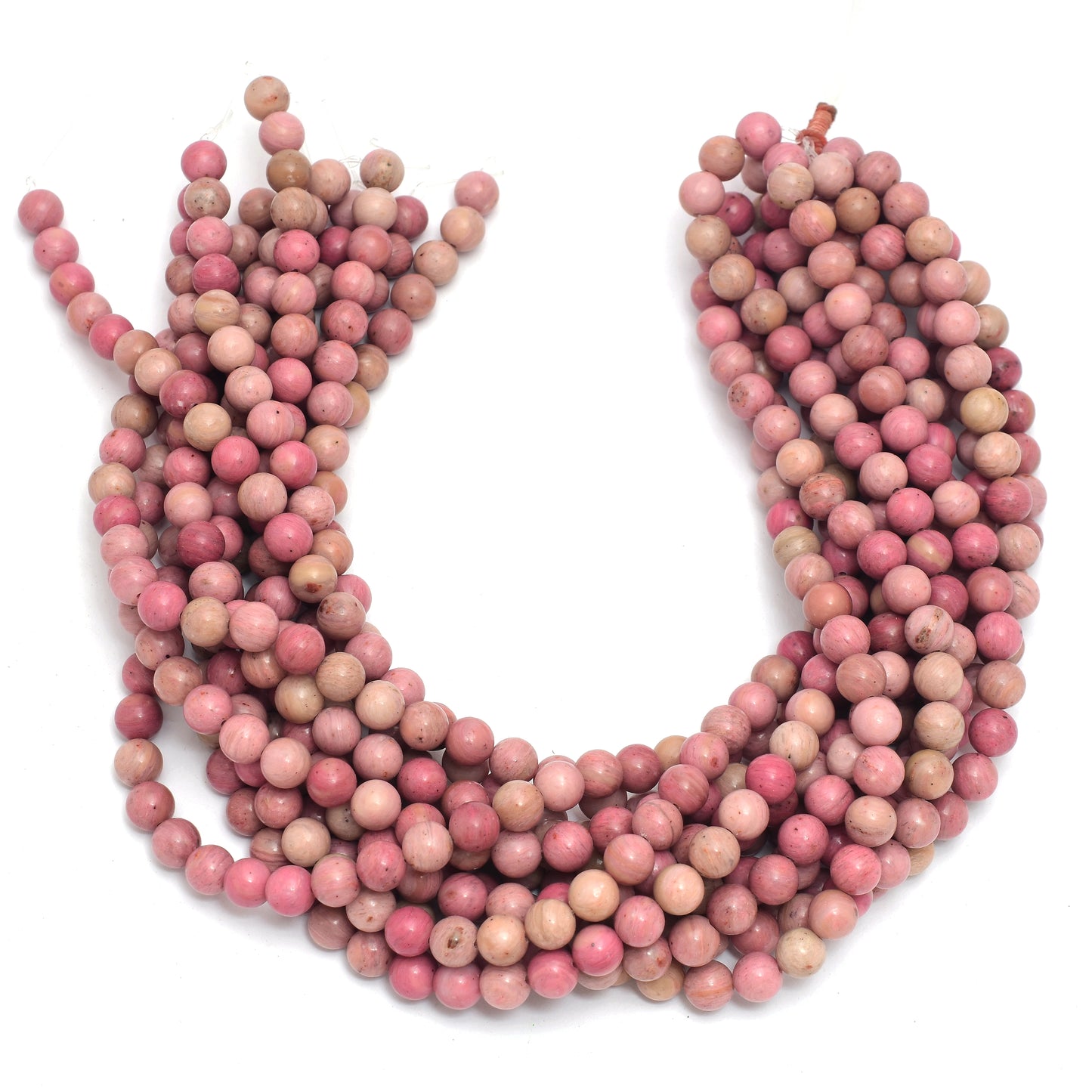 Kamal Gems | Pink Rhodonite Gemstone Beads Strand, 15"