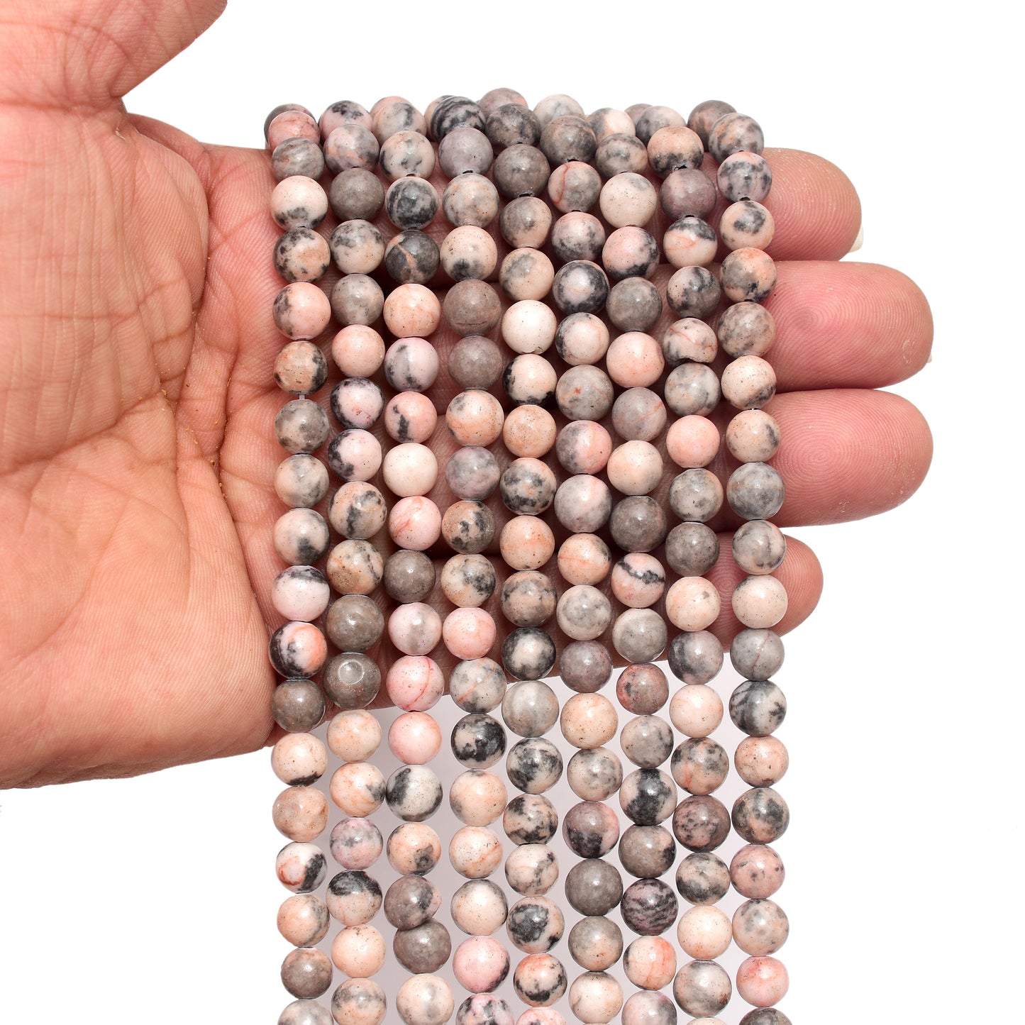 Kamal Gems | Zebra Jasper Gemstone Beads Strand, 15"