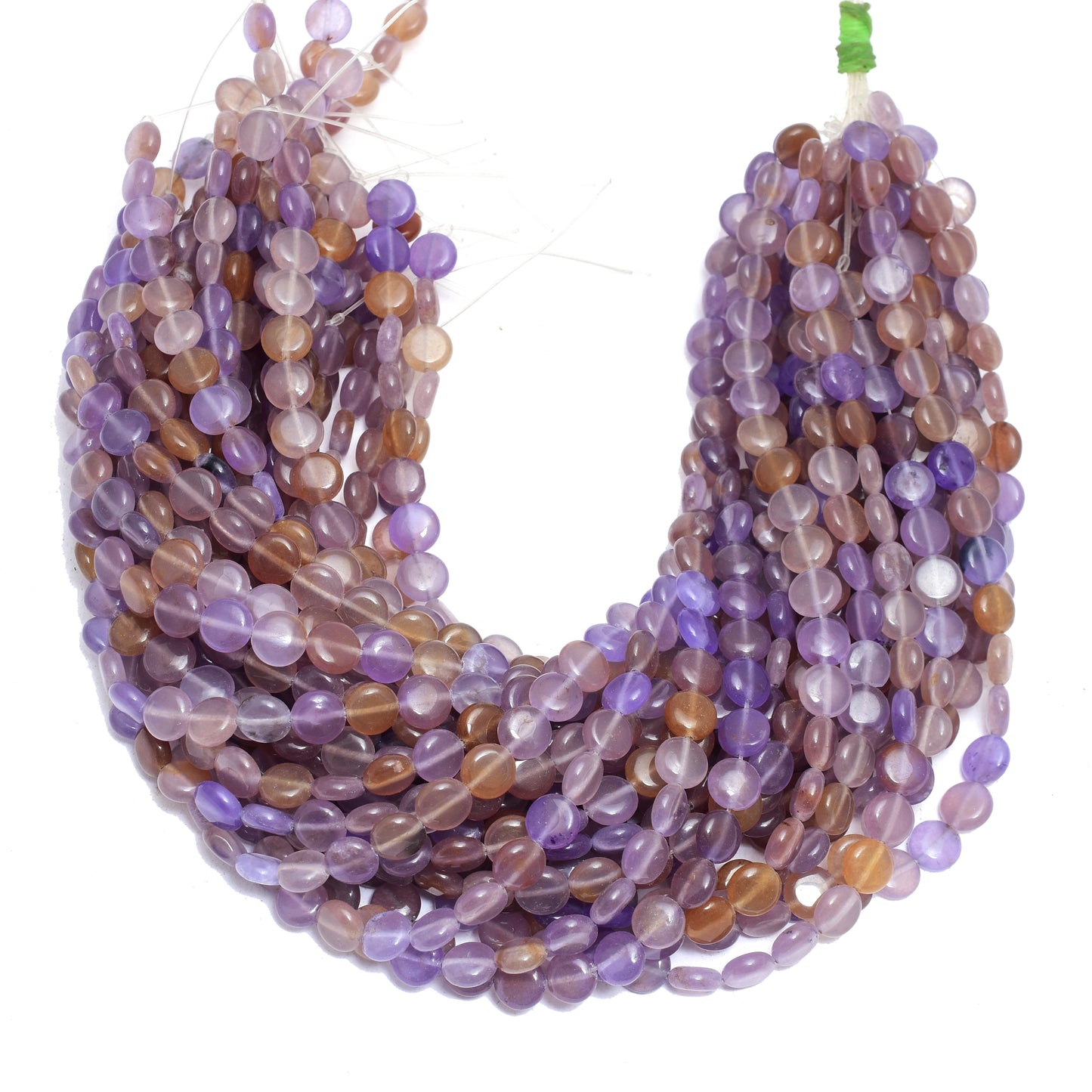 Kamal Gems | Multi-Purple Coin-Shaped Onyx Beads, 15"