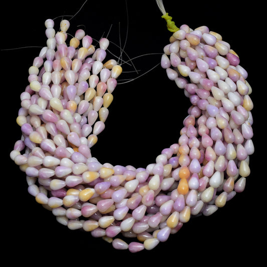 Kamal Gems | Purple Drop-Shaped Onyx Beads, 15"