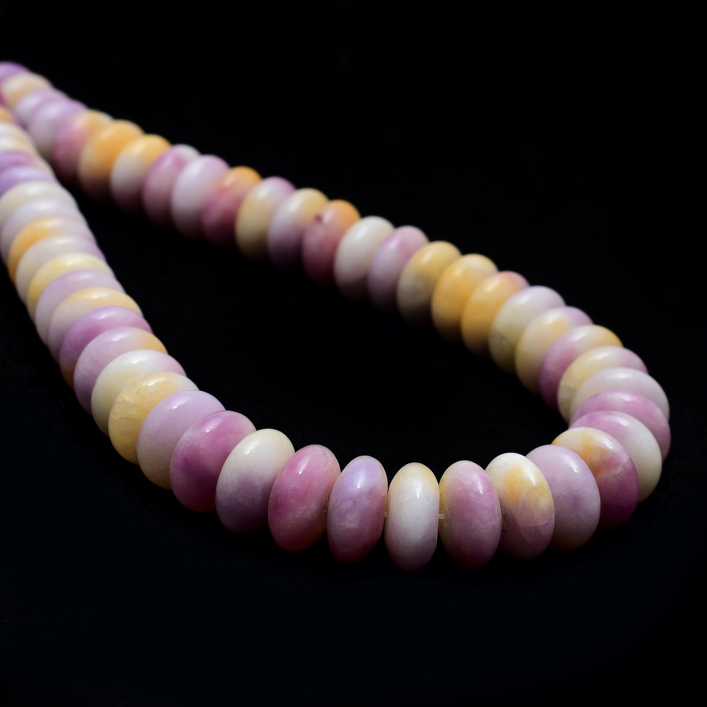 Kamal Gems | Multi-Purple Rondelle Onyx Beads, 15"