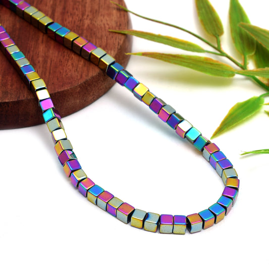 Kamal Gems | Multicolored Cube-Shaped Beads Strand