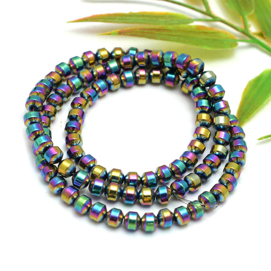 Kamal Gems | Multicolored Cathedral-Shaped Hematite Beads Strand