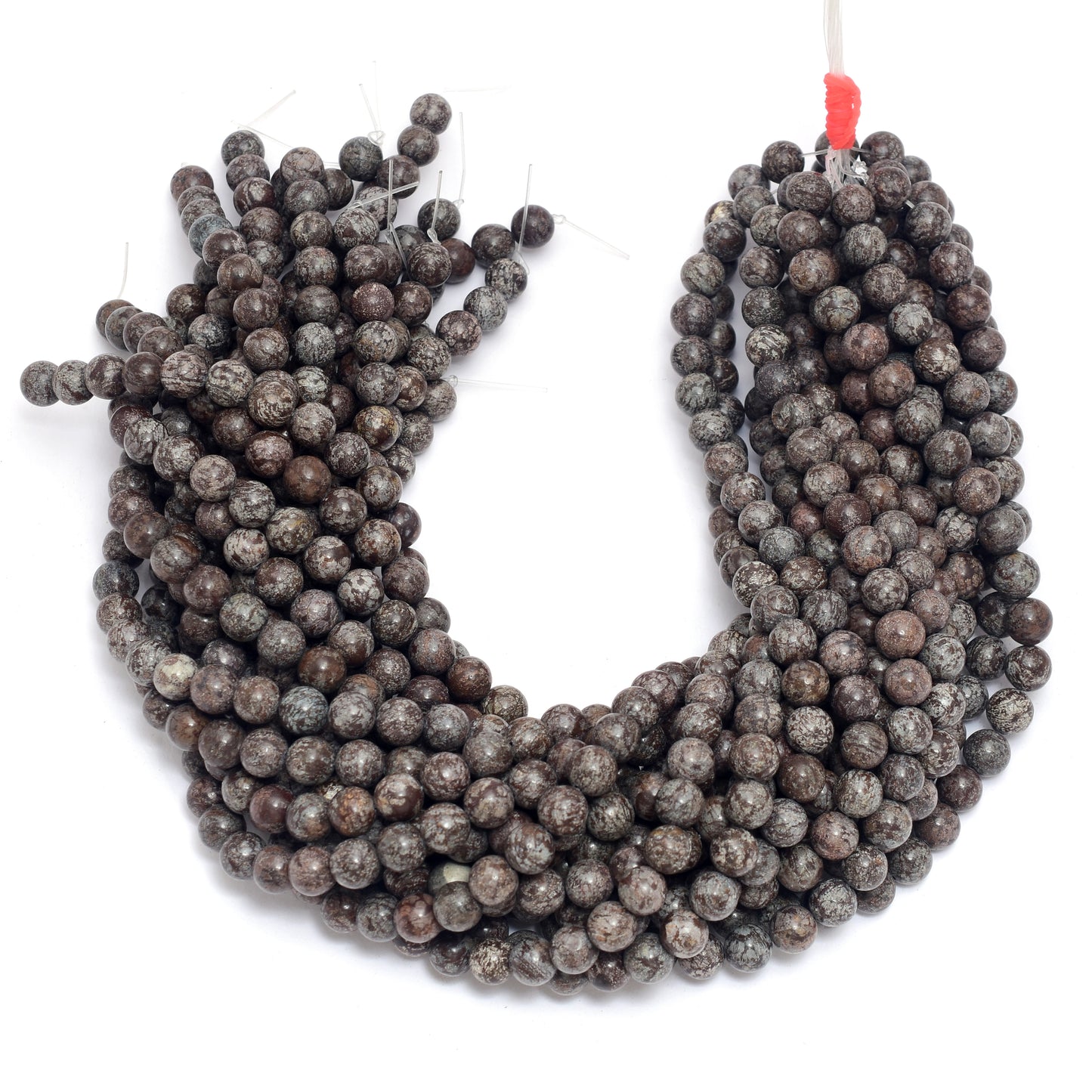 Kamal Gems | Snowflake Obsidian Gemstone Bead Strand, 15"