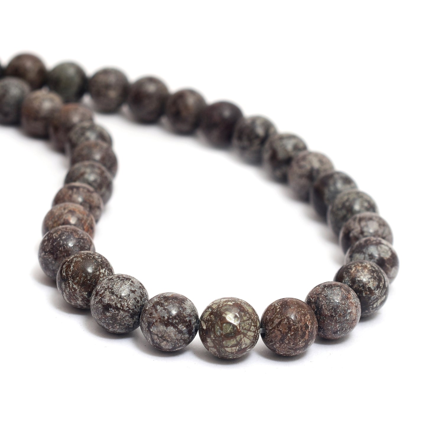 Kamal Gems | Snowflake Obsidian Gemstone Bead Strand, 15"