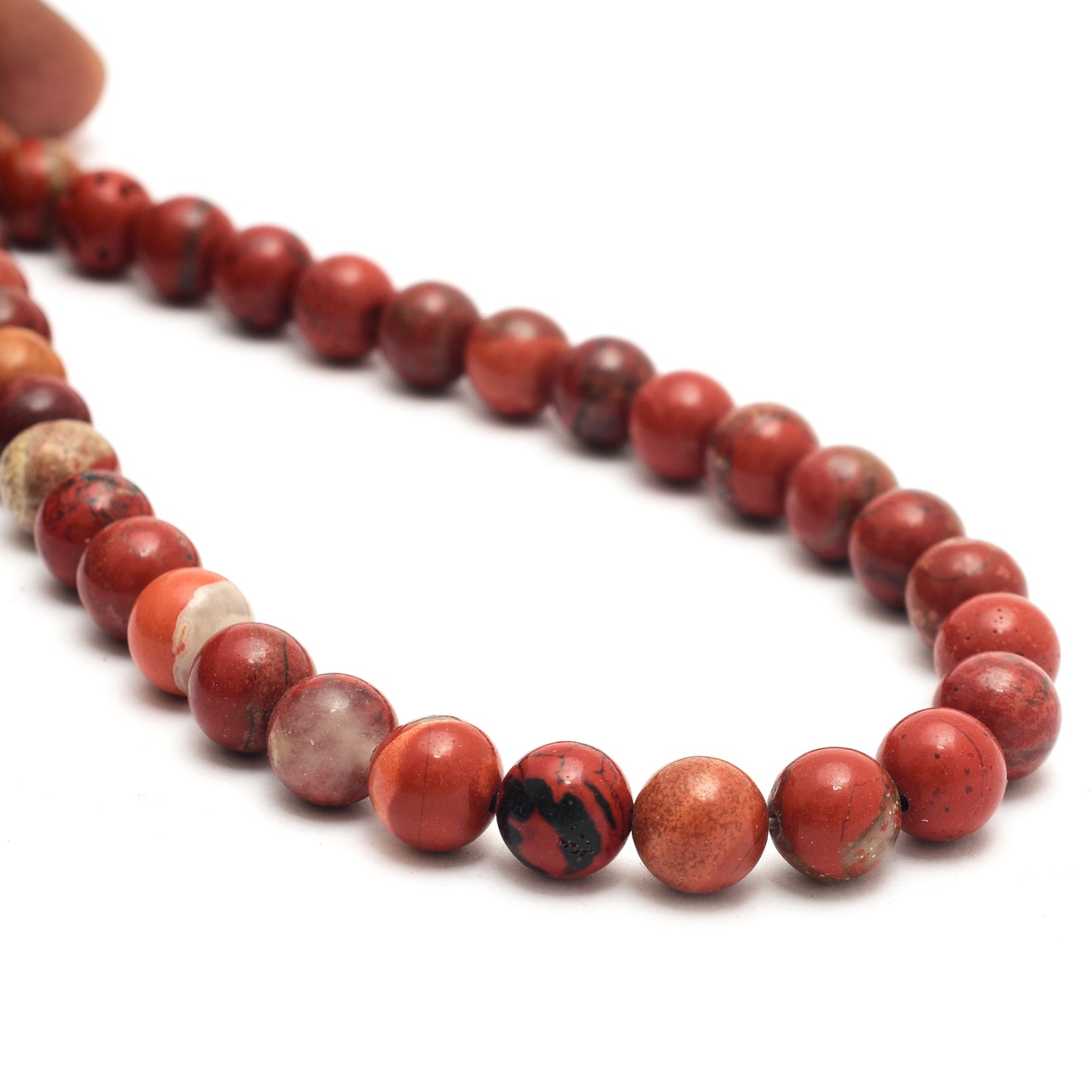 Kamal Gems | Red Jasper Gemstone Beads Strand, 15"