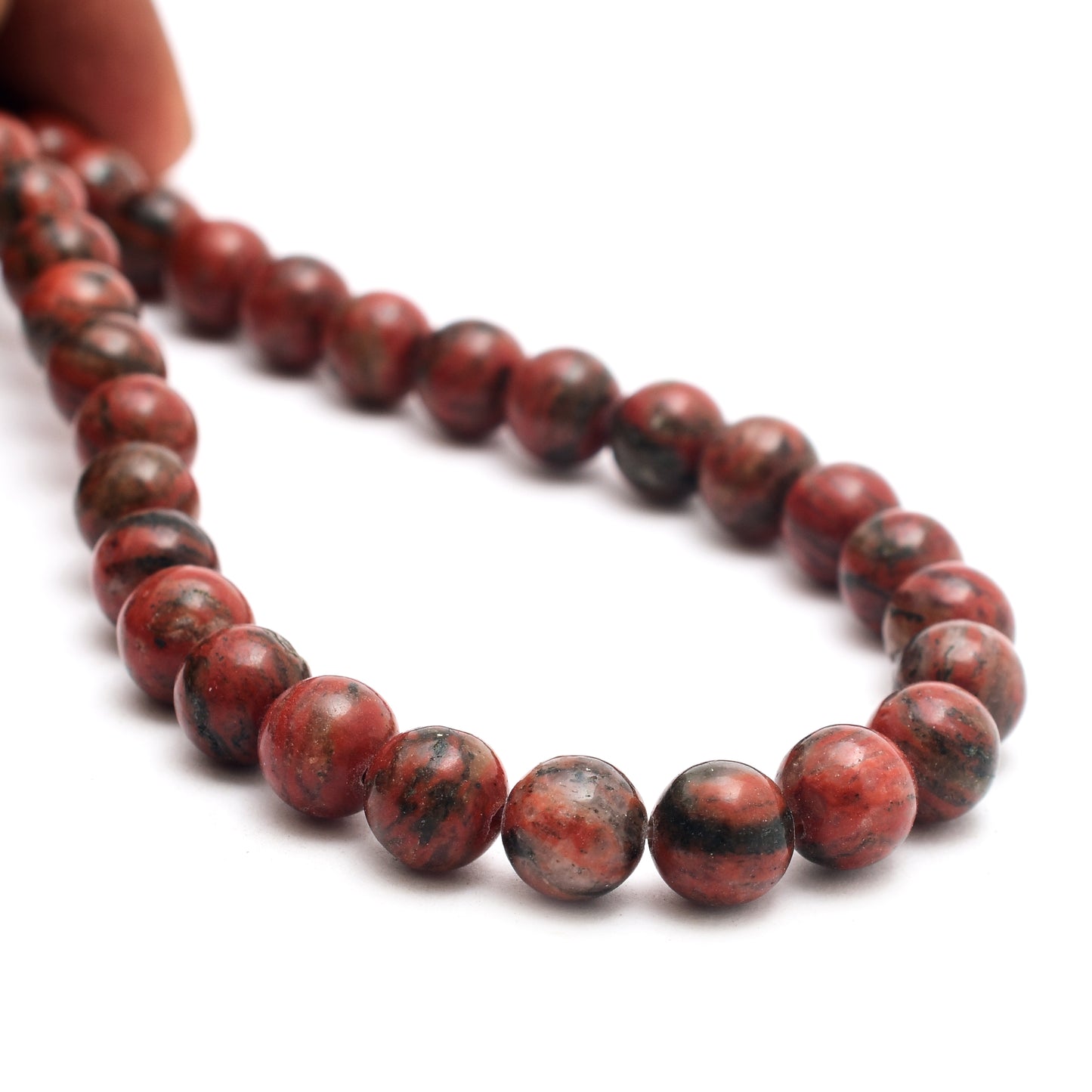 Kamal Gems | Red Jasper Gemstone Beads Strand, 15"