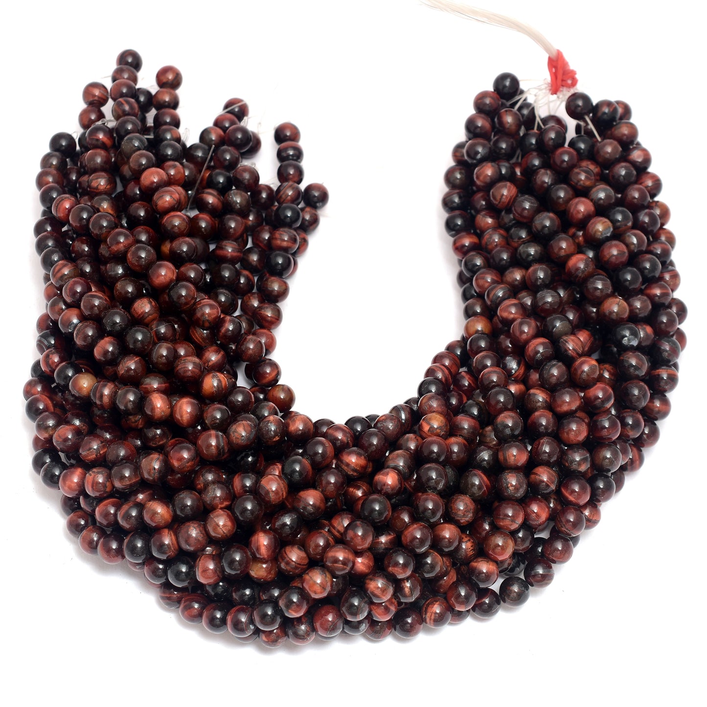 Kamal Gems | Red Tiger Eye Gemstone Beads Strand, 15"