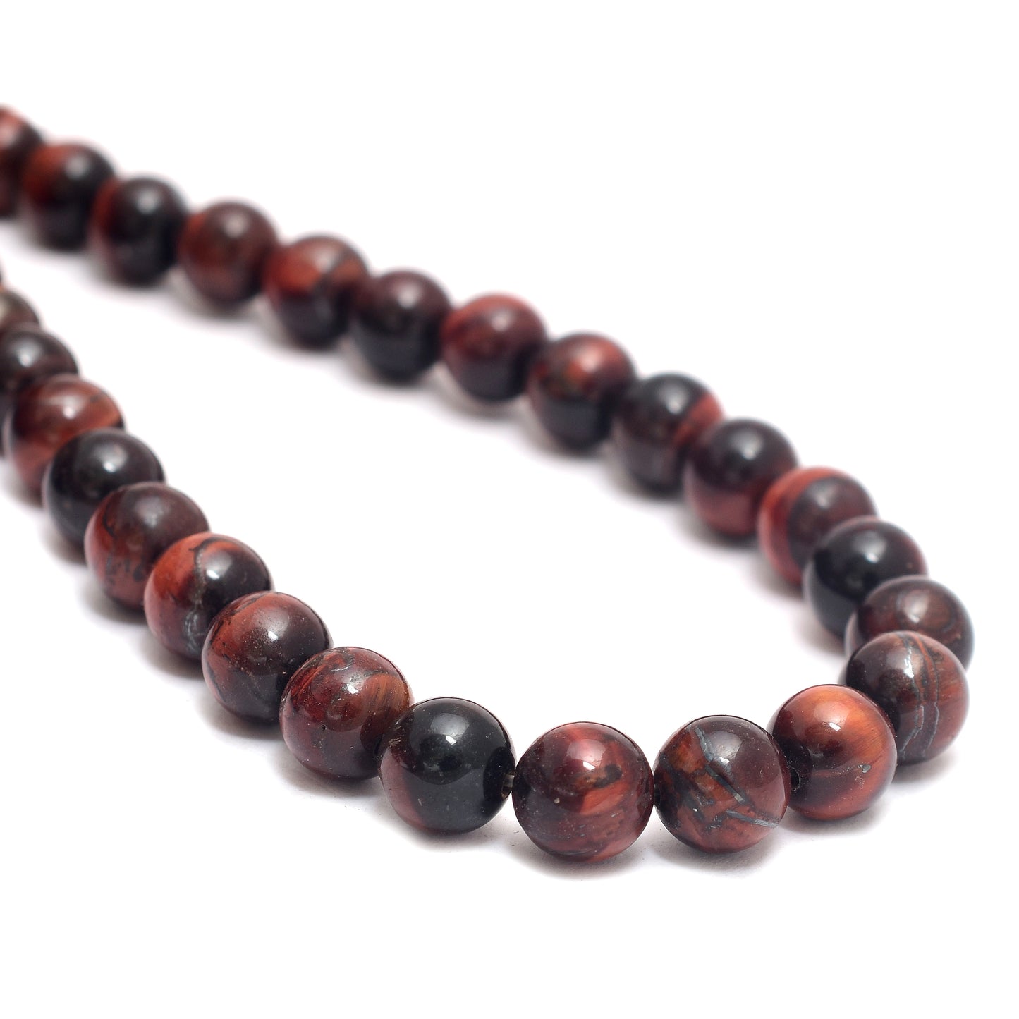 Kamal Gems | Red Tiger Eye Gemstone Beads Strand, 15"